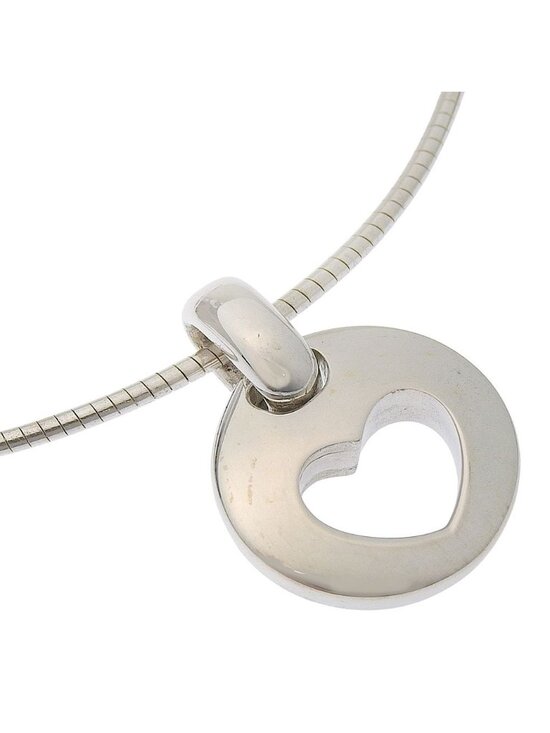 Return to Tiffany™:Heart Tag Chain Link Choker in Silver  Tiffany & Co Heart Choker 925 Sterling Silver Necklace